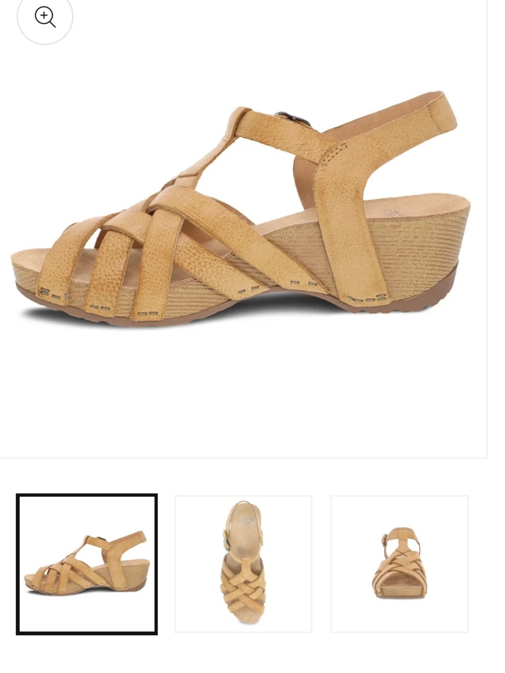 Dansko Tinley Milled Burnished Woven Slingback Sandals Beige Tan
